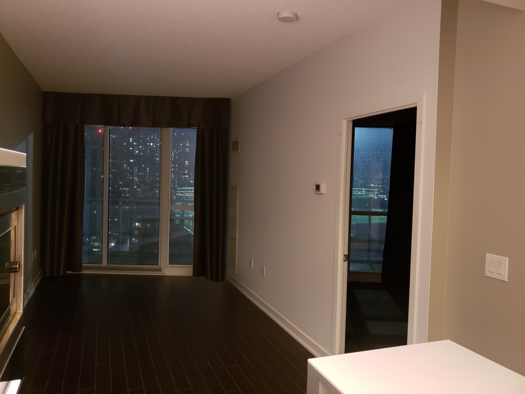 Quiet Composition — the living room before the mural was painted.